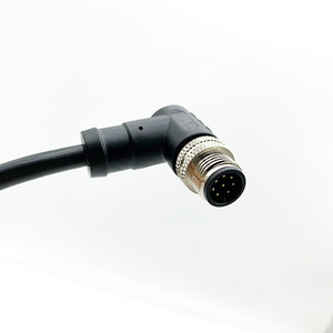 Connecteur d'aviation M12 à angle droit étanche IP67 en laiton et caoutchouc pour montage en queue - Product Image 5