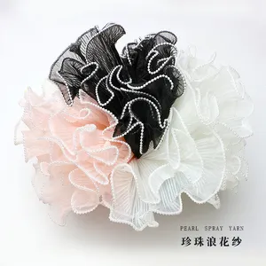 Pearl pleated wave mesh Korean flower wrapping paper material yarn spray yarn package flower mesh flower bouquet decoration