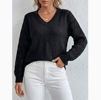 Pull en tricot à col en V pour femme JAC22 W8953, nouveau modèle