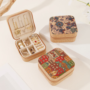 Custom Fashion Retro Style Portable Earrings Necklace Box <b>Jewelry</b> <b>Case</b> Luxury Travel <b>Jewelry</b> Box for Necklace Ring Earrings - Product Image 5