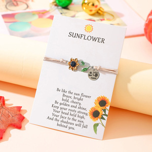 Moda exquisita girasol abeja tejida a mano girasol valiente tarjeta bendición cuerda para niñas y niños - Product Image 5
