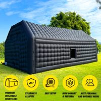 Tente de boîte de nuit gonflable Black Party | Discothèque Disco Cube Gazebo avec logo personnalisé pour les événements et les entreprises
