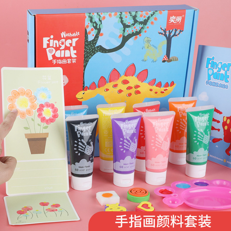 Детский Арт 6/8/12 видов цветов DIY игрушки моющиеся цвет воды finger Paint Набор Делюкс