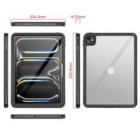 Étui pour iPad Pro 13 pouces 2024 M4, étanche IP68, transparent avec cordon, protection intégrale, anti-poussière pour iPad Pro 2024 13 pouces