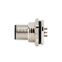 Connecteur d'aviation à coque métallique en laiton M12 de qualité industrielle 2/3/4/5/6/8/12 broches étanche IP67 Power LED Male Female Socket