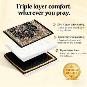 Tapis de prière musulman ergonomique, épais, orthopédique, personnalisé, pour <span class=keywords><strong>couple</strong></span>, avec soutien pour le genou, pour les enfants en voyage - Product Image 3