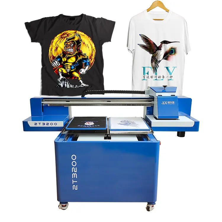 Morden Style 2 meja print pada tshirt Uv Belt penjahit T Shirt Dtg Printer T-Shirt mesin cetak l3119