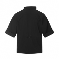 Kemeja Pria Kerah Mandarin Custom OEM ODM Grosir Korea Kancing Jepret Lengan Pendek Polos Hitam Abu-abu Streetwear