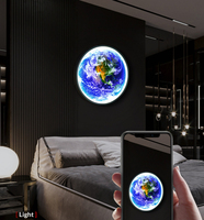 Lampu Dinding Bumi Lampu Pola Motif Bumi Peta Dunia Planet Biru Dekorasi Hutan Hujan Tropis Lampu Dinding Planet Biru