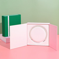 Boîte à bijoux de luxe style livre, boîte à collier avec logo personnalisé, emballage cadeau, boîte à bijoux en papier rigide de qualité supérieure