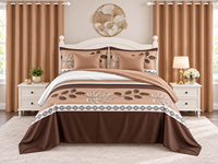 Ensemble de literie 8 pièces Queen King OEM ODM, drap plat, drap-housse, 4 taies d'oreiller et rideaux de fenêtre coordonnés