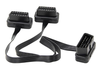 30cm Standard Full 16pins OBD Cable OBD2 1 Male to Double Female Y Splitter Adapter Flat Cable