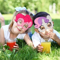 12 paquets de masques en feutre à thème de dessin animé, fournitures pour fêtes, costumes, masques, déguisements, mascarade, cosplay pour enfants, cadeaux d'anniversaire