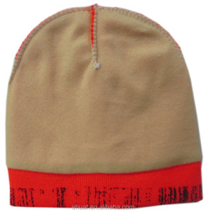 Mùa Đông Dành Cho Người Lớn In Sọc Ngoài Trời Thể Thao Săn Bắn Mũ Ấm In Beanie Lông Cừu Bên Trong Màu Cam Dệt Kim Beanie - Product Image 3