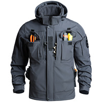 Ensemble de veste pour homme en polaire tissée thermique, coupe-vent, imperméable, résistant au froid, pour le cyclisme, les voyages, la pêche, automne-hiver