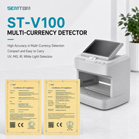 Détecteur de billets contrefaits SEMTOM ST-V100, lumière blanche UV IR MG, machine de détection de devises contrefaites