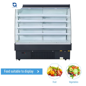 Vitrine de refroidissement alimentaire à température unique pour supermarché commercial à double rideau d'air à refroidissement direct mécanique ouvert Multidecks - Product Image 4