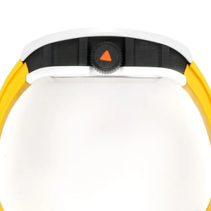 Reloj de Pulsera de Lujo con Diseño de Esqueleto y Tourbillon en Forma de Barril de Color Arcoíris, Caja Blanca y Correa de Fluororubber Amarillo - Product Image 4