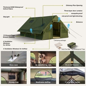 Tente de <span class=keywords><strong>camping</strong></span> gonflable portable quatre saisons à double couche avec pompe, en tissu Oxford imperméable et PVC, installation rapide, deux chambres, pour 2 personnes - Product Image 3