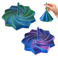 2 Piezas de Estrella Sensorial Expandible Impresa en 3D, Hexágono Fractal Giratorio de 4.3 Pulgadas, Espiral Envolvente, Torre Giratoria Antiestrés