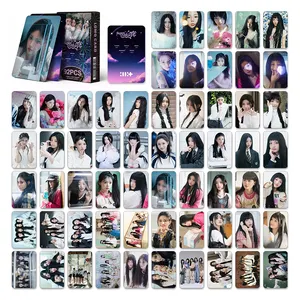 Hot 92pcs Kpop ILLIT Korean Star Girl Group 60pcs Lomo Card 32 Bicycle Refrigerator Stickers Souvenir Collector Card