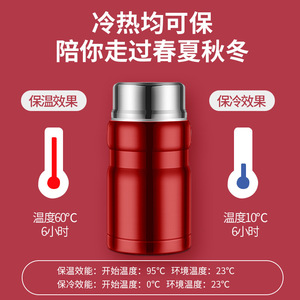 Stainless Steel Vacuum Food Jar 500Ml Portable Insulated <b>Lunch</b> <b>Box</b> For Men Women Cylinder Shape With Lid Eco-Friendly Insulated - Product Image 5