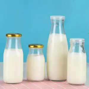 Usine En Gros 330ML Bouteilles En Verre Recyclable Scellé Bouteille De Lait En Verre Étiquette Personnalisée Café frascos de vidrio