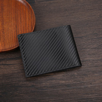 Dompet Pria Model Lipat Minimalis Ultra Tipis Bahan PU, Tahan Lama, Ringan, Polyester,  Cocok untuk Perjalanan Antar Negara