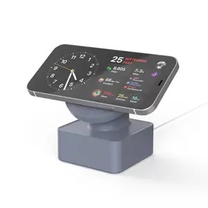 आईफोन 15 14 13 12 11 के लिए 2024 डेस्कटॉप मैग्नेटिक वायरलेस चार्जर स्टेशन स्मार्ट मोबाइल फोन चार्जिंग स्टैंड बेस