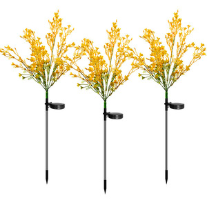 Solar Garden <b>Lights</b> 7 Head Yellow Flower Decorative Ground Stake <b>LED</b> <b>Light</b> Water Resistant Portable Outdoor Patio Lighting - Product Image 1