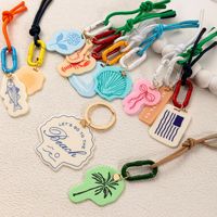Offre Spéciale – Porte-clés Métallique Personnalisable Thème Plage Estivale, Pendentif Acrylique, Mousqueton Coloré, Corde Tressée, Breloques de Sac Tendance