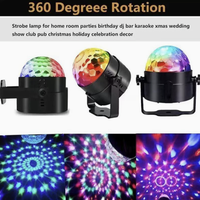 Lumière de boule disco, décorations de fête d'Halloween, intérieur/extérieur, batterie LED, télécommande, rechargeable, mini lumière de scène de danse DJ
