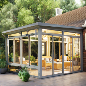 Serres en verre 4 saisons en aluminium pour usage en cour, espaces <span class=keywords><strong>de</strong></span> vie intérieurs et extérieurs, extension <span class=keywords><strong>de</strong></span> <span class=keywords><strong>jardin</strong></span> et <span class=keywords><strong>de</strong></span> patio - Product Image 4