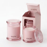Pot à bougie en verre vide de luxe personnalisé de 2 oz avec boîte de vente au détail pour la fabrication de bougies, l'emballage cadeau et la décoration intérieure