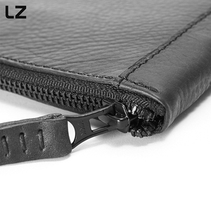 LZ đầy đủ hạt da du lịch tài liệu tổ chức RFID chặn hộ chiếu gia đình chủ YKK dây kéo thẻ trường hợp đen tối - Product Image 4