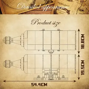 Moule King 10065 Simulation Verre Drift Bouteille Brique à l'intérieur No. Black Peal Modèle Creative Boat Revenge Ship Building Blocks - Product Image 3