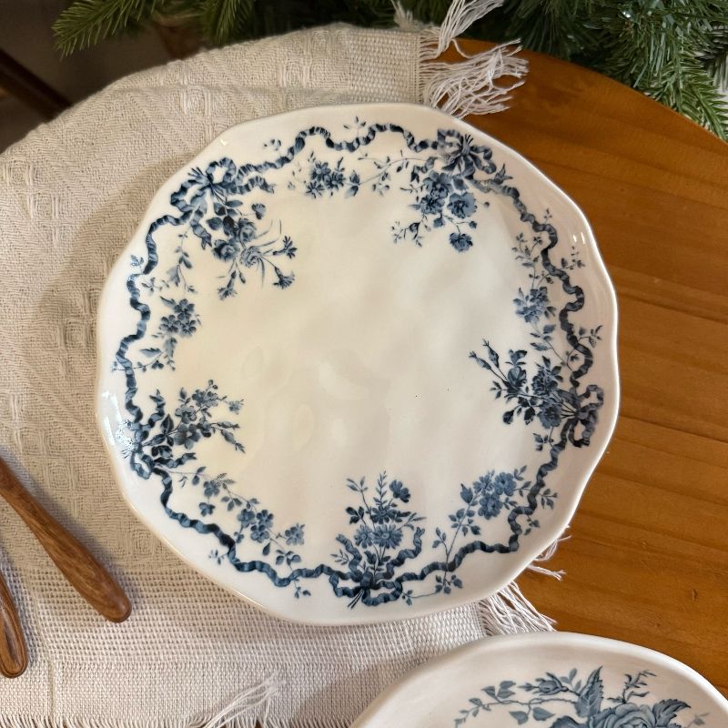 Blue and White Flower Plate