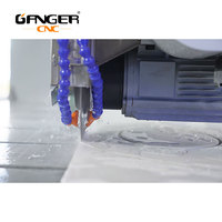 Machine de découpe de pierre CNC 5 axes pour comptoirs en granit et quartz, haute productivité, moteur servo 29KW, longueur de coupe maximale 3200mm, pompe