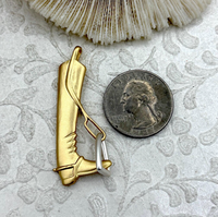 Pendentif Équestre Botte et Étrier Plaqué Or 18 carats, Breloque Équitation, Accessoire Collier Étanche