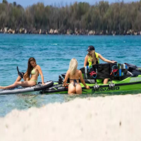 Traîneau de sauvetage gonflable personnalisé avec logo, en tissu Drop Stitch gris, petit modèle pour sauveteurs et jet-skis