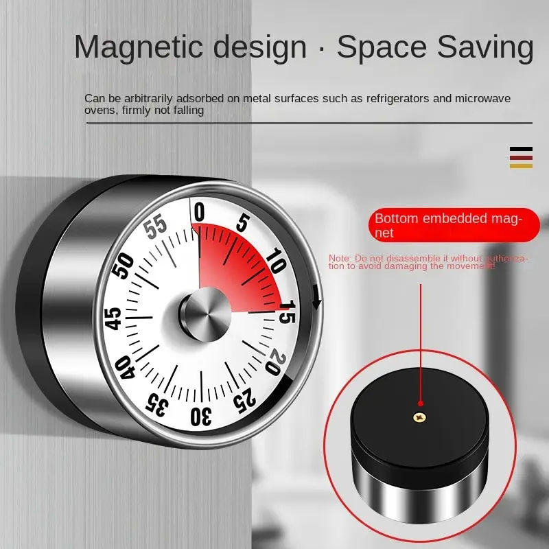 New 60-Minute Mechanical Kitchen Timer Magnet Shape Countdown Alarm Reminder Power Source Batteries Condition New Kitchen Tools