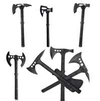 Hache tactique de type marteau, tête en acier inoxydable, manche en plastique, double lame, bord de coupe de 127 mm, qualité DIY, survie en plein air, tomahawk