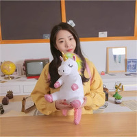 Sac à dos scolaire mini 20 pouces pour filles, motif licorne de dessin animé, en peluche, rembourré en coton PP, personnalisé par le fabricant, vente chaude, certifié CE