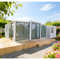 Maison conteneur extensible à 2 étages - Conception à double aile pour logement de campement multi-niveaux