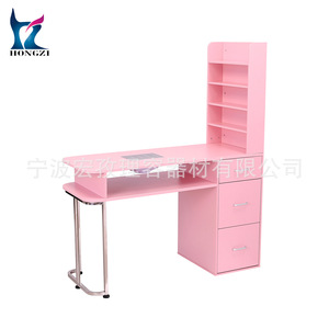 Table de manucure rose Hongzi avec aspirateur intégré et rangement pour salons de manucure - Product Image 2