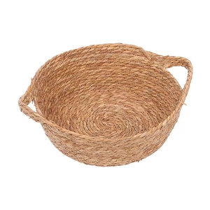 Vente chaude Nid De Paille Tissé À La Main <span class=keywords><strong>Article</strong></span> Pet Panier Lit Chat Rond Naturel Rotin Chien Nid avec Coussin Doux - Product Image 6
