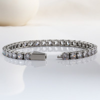 Fashion 3mm gelang rantai tenis semanggi hitam 925 gelang tenis emas mawar putih logo wanita Aaa Cz gelang tenis perak berlapis tembaga