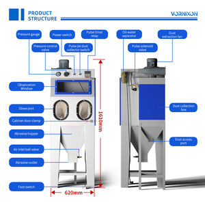 Sabbiatrici, Cabine di Sabbiatura, Attrezzature per Sabbiatura e Granigliatura Senza Polvere per Pulizia Metalli e Preparazione Superfici - Product Image 3