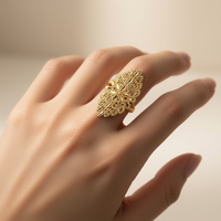Bagues à motifs ajourés plaquées or superposées, élégantes et tendance, cadeaux pour femmes, pour le quotidien, les mariages et les fêtes