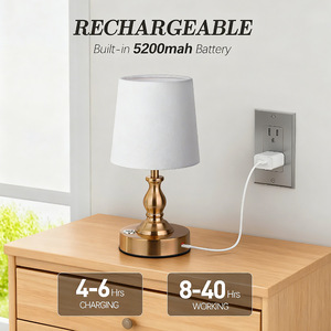 Lámpara de mesa de bronce estilo europeo E27 LED con USB para dormitorio, sala de estar, decoración de escritorio - Product Image 3